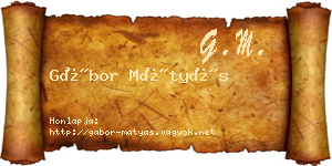 Gábor Mátyás névjegykártya