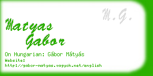 matyas gabor business card